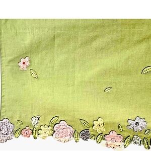 Pottery Barn Kids Garden Floral Applique Flowers 2-PC Lined Curtain Valances